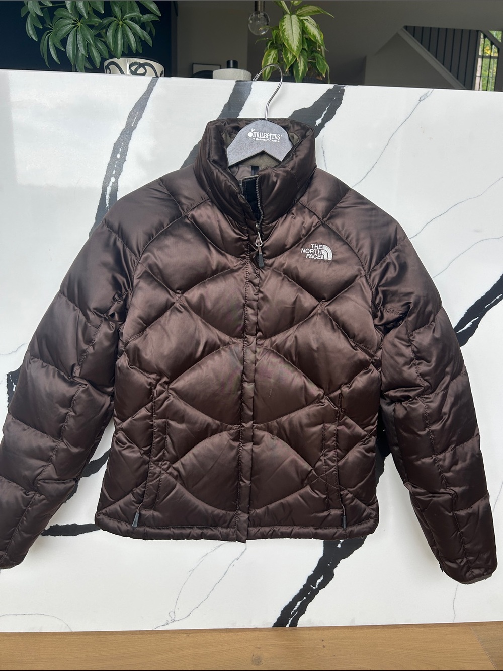 The North Face Women’s Chocolate Brown Quilted Puffer Jacket (small)